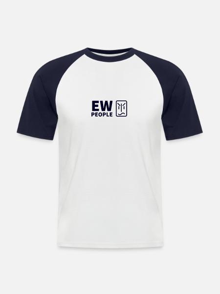 Ew Leute hipster - Männer Baseball-T-Shirt - Weiß/Navy
