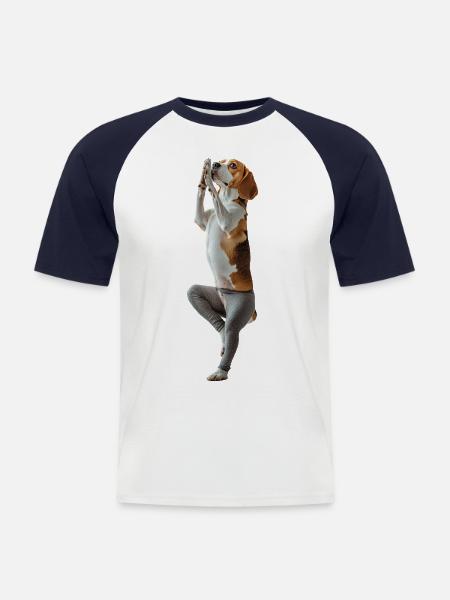 Beagle - Männer Baseball-T-Shirt - Weiß/Navy
