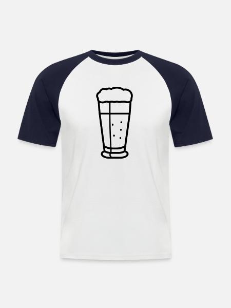 Beer - Men's Baseball T-Shirt - white/navy