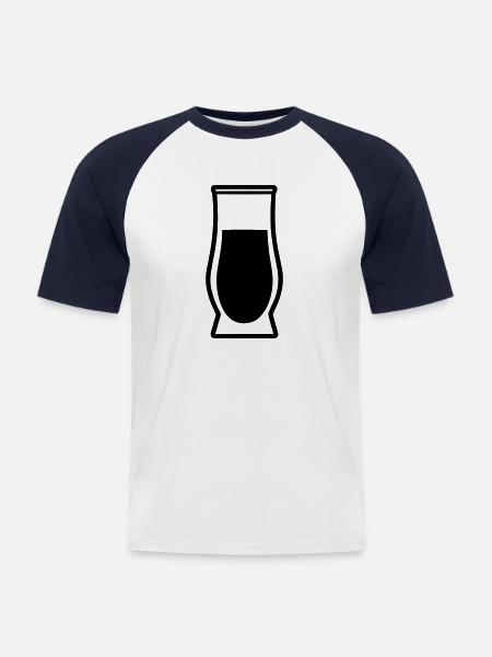Simple Drinking Glass - Men's Baseball T-Shirt - white/navy
