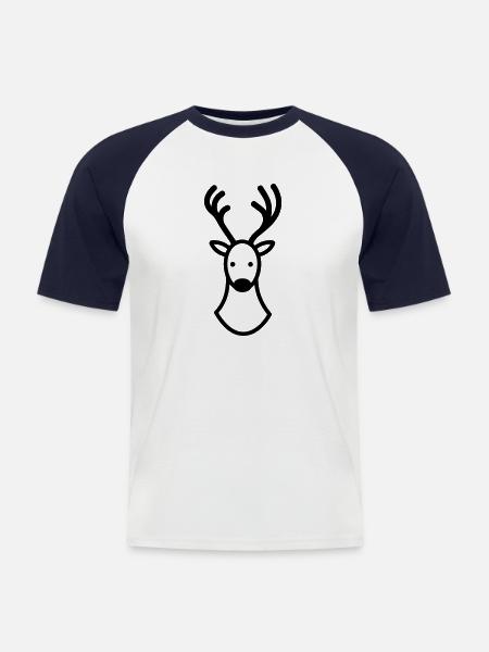 Christmas Reindeer - Men's Baseball T-Shirt - white/navy