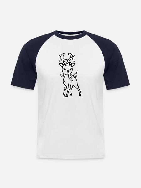 Deer - Men's Baseball T-Shirt - white/navy