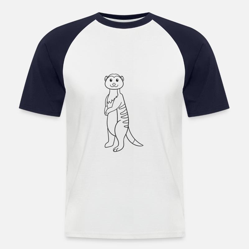 Erdmännchen, Geschenk, Geschenkidee - Männer Baseball-T-Shirt - Weiß/Navy