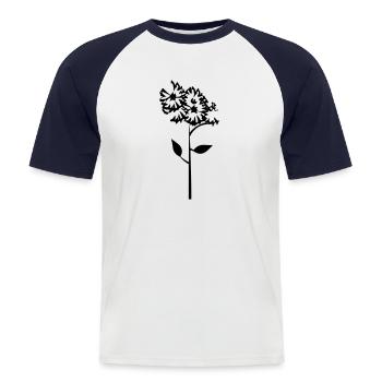 Flower with stem - Men's Baseball T-Shirt - white/navy - Front - Nik (191cm)