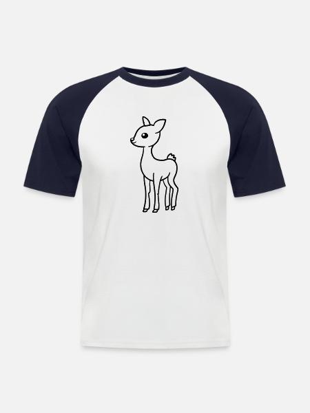Deer - Men's Baseball T-Shirt - white/navy