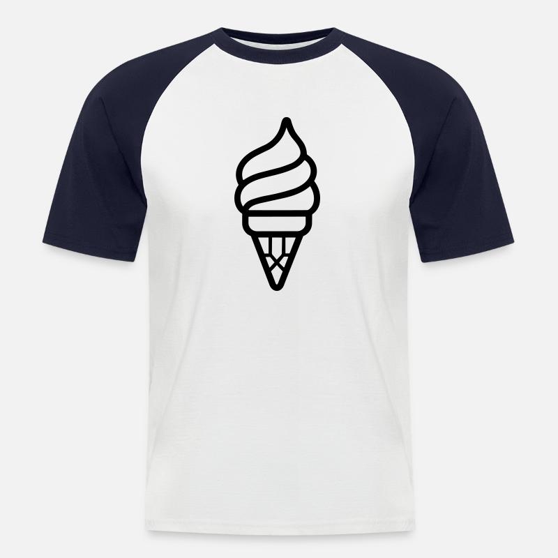 Eis - Männer Baseball-T-Shirt - Weiß/Navy
