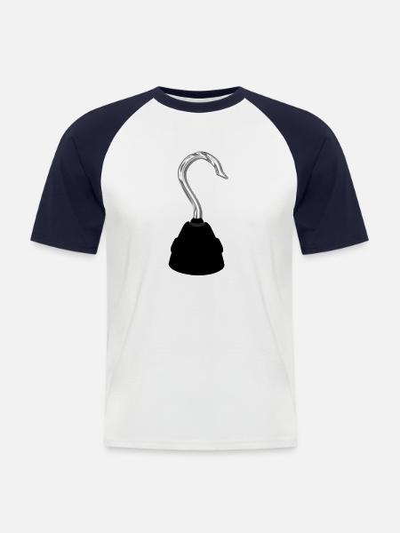 Captain Hook - Männer Baseball-T-Shirt - Weiß/Navy
