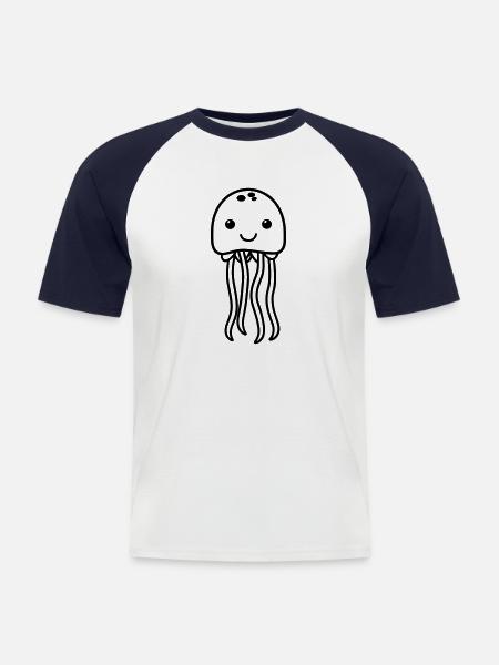 Jellyfish - Men's Baseball T-Shirt - white/navy