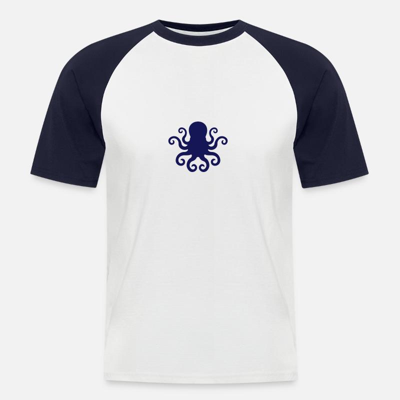octo logo - Männer Baseball-T-Shirt - Weiß/Navy