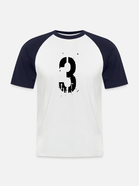3 Number 3 years - Men's Baseball T-Shirt - white/navy