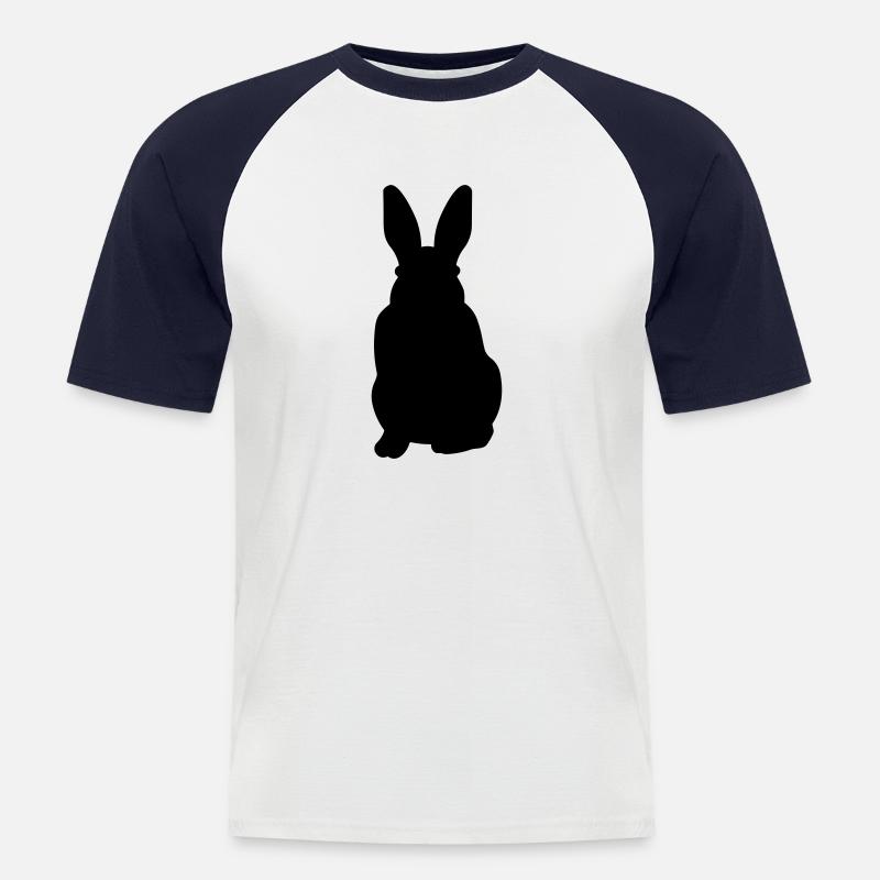Kaninchen - Männer Baseball-T-Shirt - Weiß/Navy
