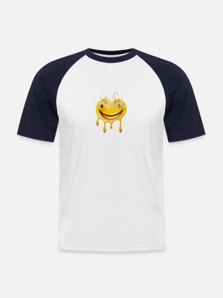 the melting laughter - Men's Baseball T-Shirt - white/navy