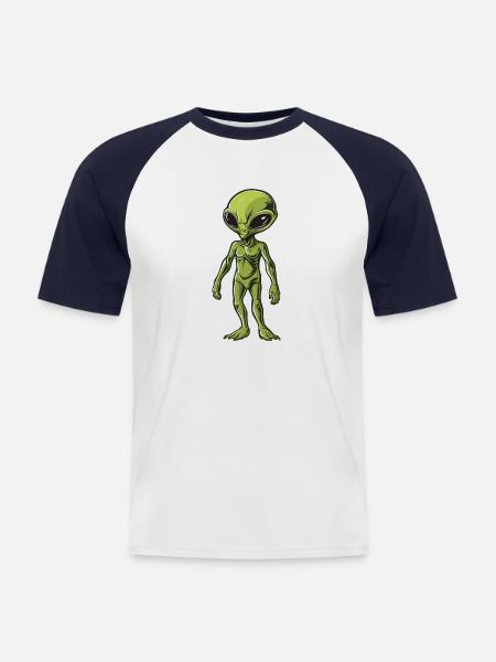 Little Alien - Men's Baseball T-Shirt - white/navy