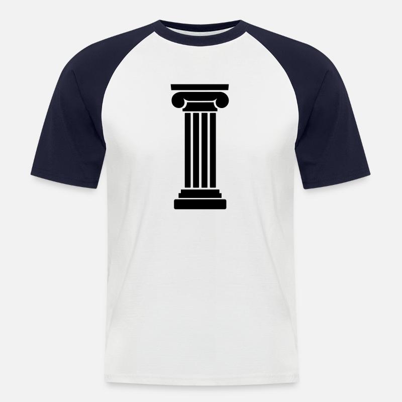 Griechische Säule - Männer Baseball-T-Shirt - Weiß/Navy