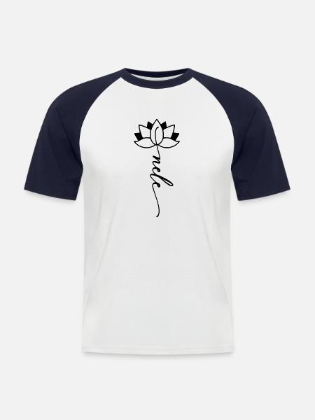 Nele Name Blumenschrift - Männer Baseball-T-Shirt - Weiß/Navy
