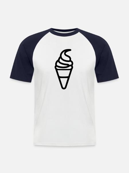 Eis - Männer Baseball-T-Shirt - Weiß/Navy