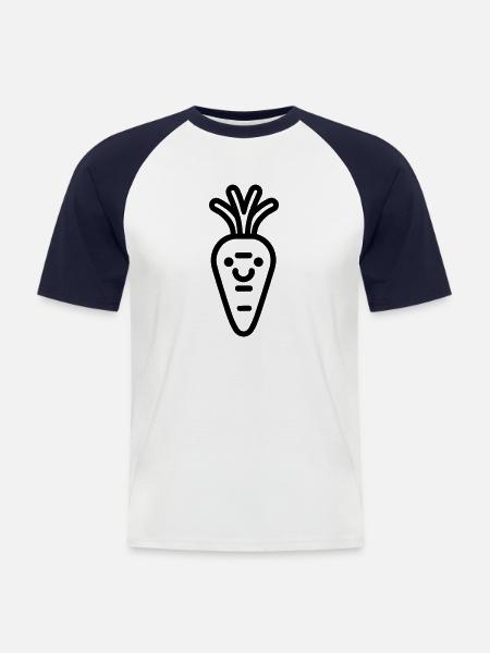 carrot - Men's Baseball T-Shirt - white/navy