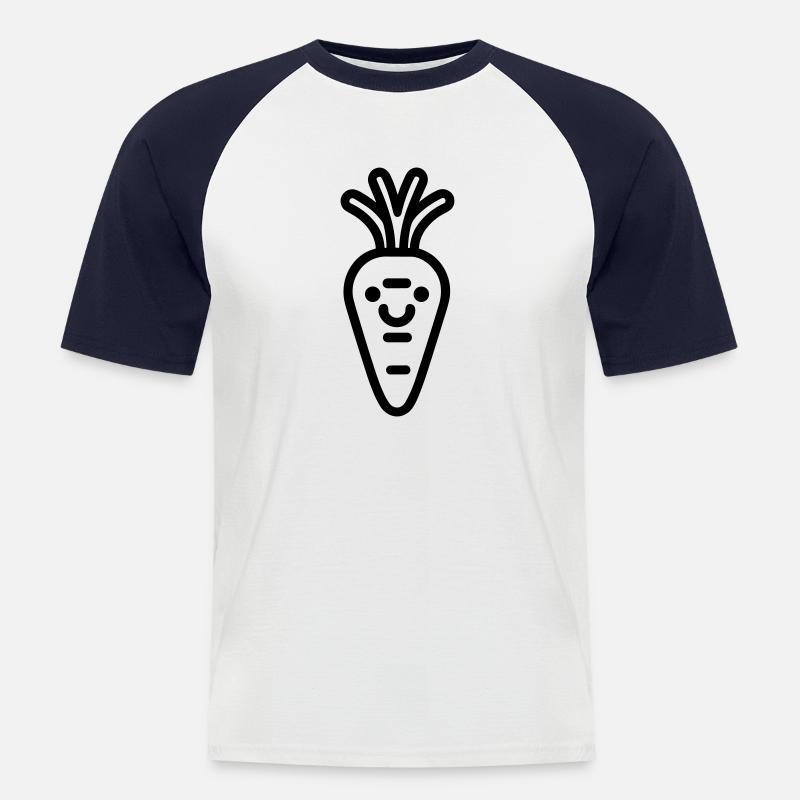 Karotte - Männer Baseball-T-Shirt - Weiß/Navy
