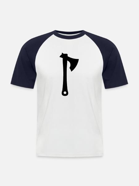 axe - Men's Baseball T-Shirt - white/navy