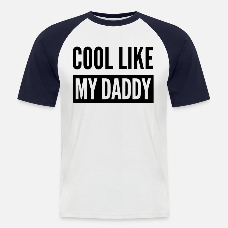 COOL COMME MON PAPA - T-shirt baseball manches courtes Homme - blanc/marine