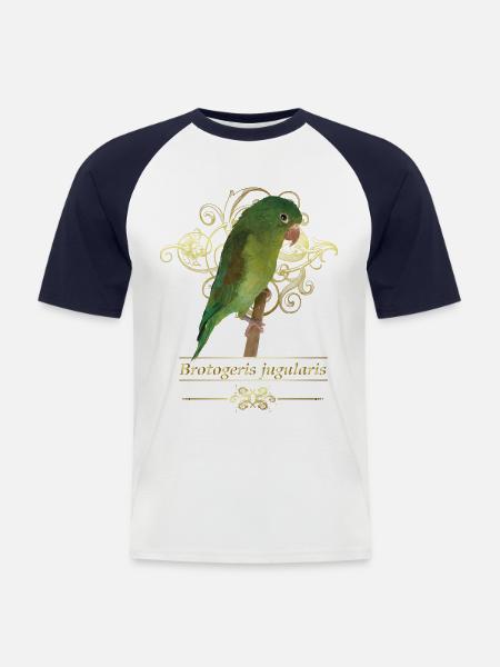 Der gebräunten Sittich - Männer Baseball-T-Shirt - Weiß/Navy
