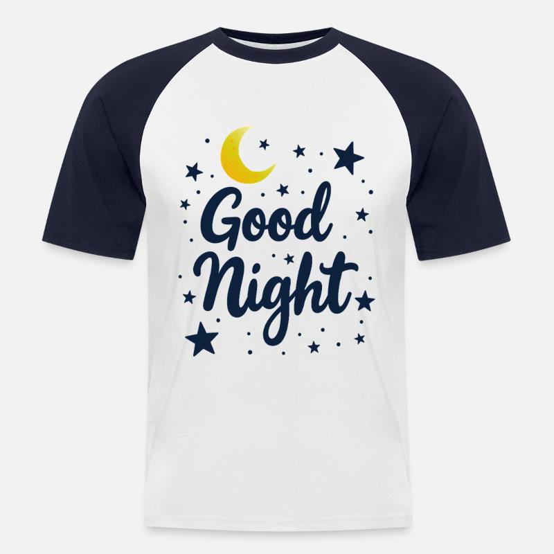 Good Night Träumer Cozy Look - Männer Baseball-T-Shirt - Weiß/Navy