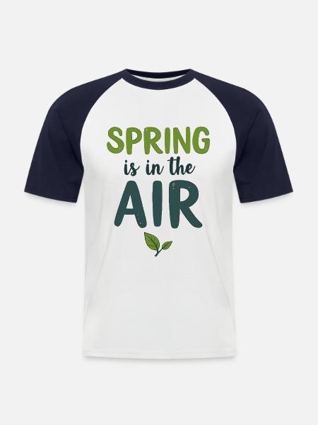 Spring is in the Air - Men's Baseball T-Shirt - white/navy