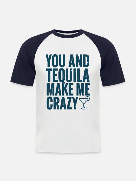 Tequila Party Spruch Zitat - Männer Baseball-T-Shirt - Weiß/Navy