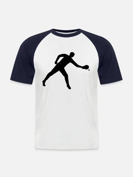 Table tennis dynamic - Men's Baseball T-Shirt - white/navy