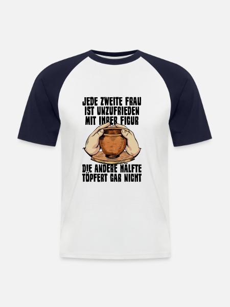 Töpfern - Männer Baseball-T-Shirt - Weiß/Navy