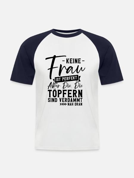 Töpfern - Männer Baseball-T-Shirt - Weiß/Navy