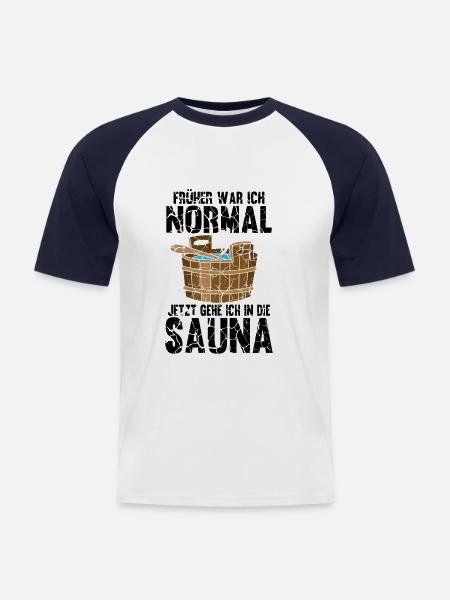 Sauna - Männer Baseball-T-Shirt - Weiß/Navy