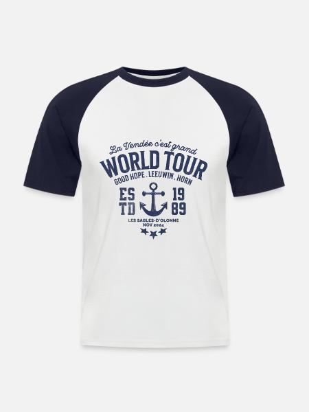 Worldtour regatta blc - Men's Baseball T-Shirt - white/navy