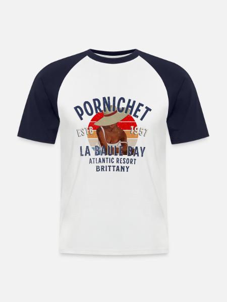 Glamorous Pornichet - Men's Baseball T-Shirt - white/navy
