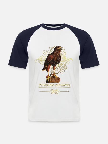 Reddish-reddish hawk - Men's Baseball T-Shirt - white/navy