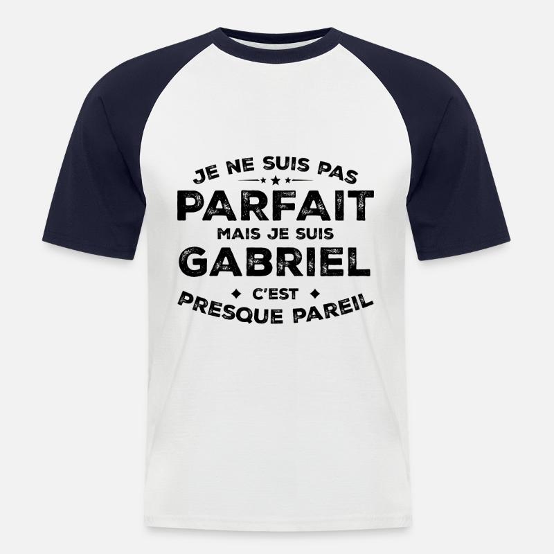 Gabriel Un nome, un atteggiamento Gabriel Humor - Maglia da baseball a manica corta da uomo - bianco/navy