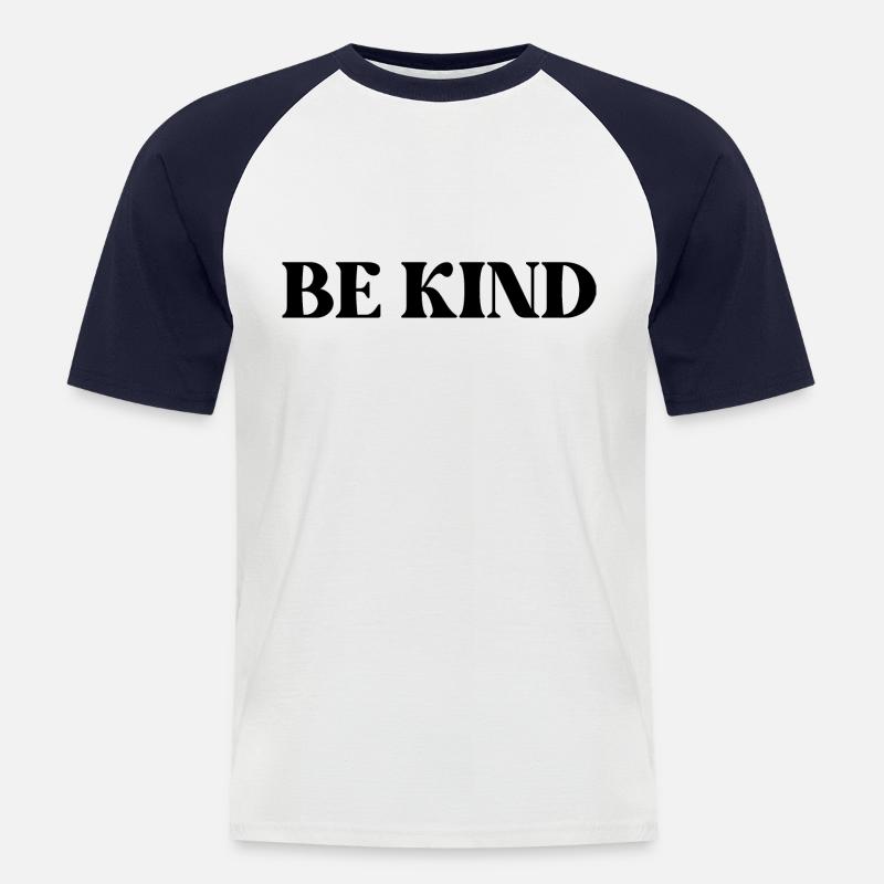 SEI FREUNDLICH - Männer Baseball-T-Shirt - Weiß/Navy