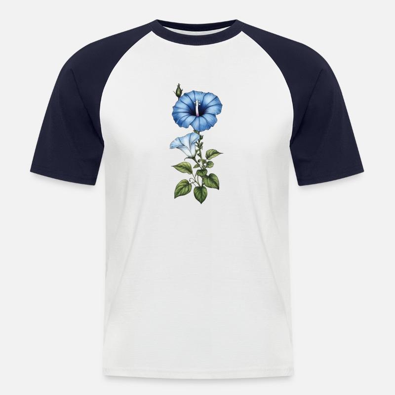 Morgenlatte - Männer Baseball-T-Shirt - Weiß/Navy