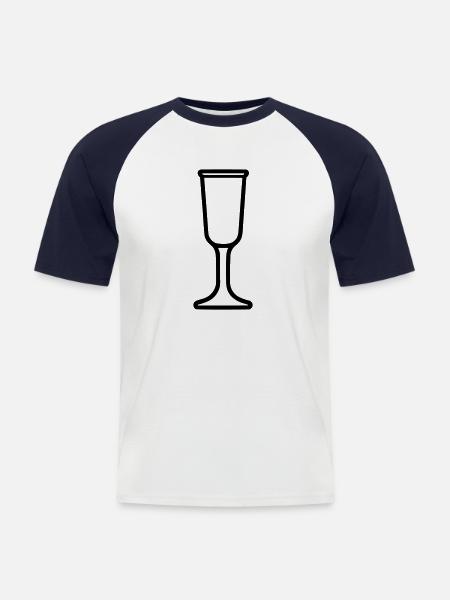 Simple Drinking Glass - Men's Baseball T-Shirt - white/navy