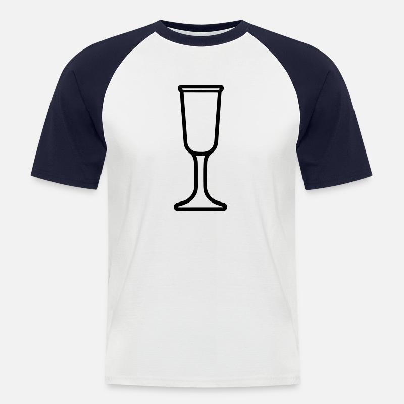 Einfaches Trinkglas - Männer Baseball-T-Shirt - Weiß/Navy