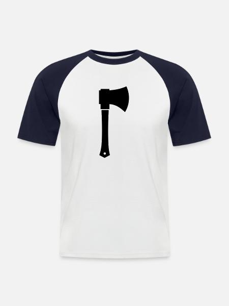 axe - Men's Baseball T-Shirt - white/navy