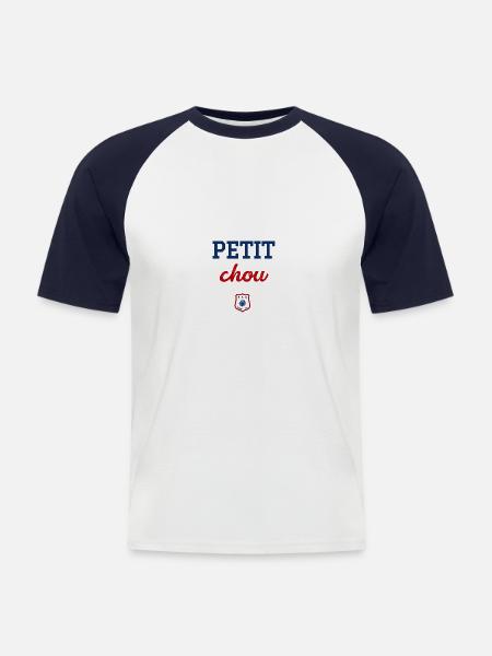 PETIT chou - T-shirt baseball manches courtes Homme - blanc/marine