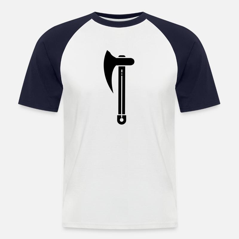 Axt - Männer Baseball-T-Shirt - Weiß/Navy