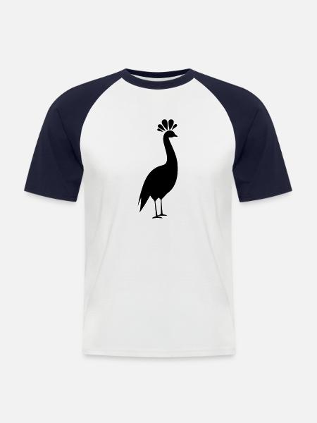 Petit paon - T-shirt baseball manches courtes Homme - blanc/marine
