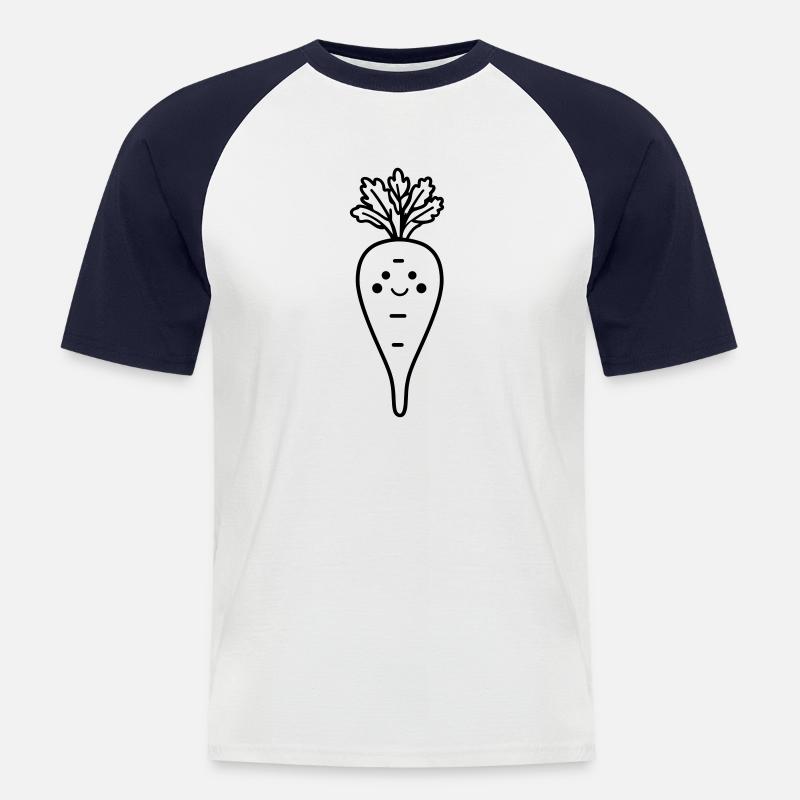 Karotte - Männer Baseball-T-Shirt - Weiß/Navy