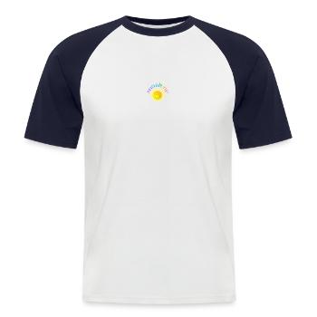 Sun - Men's Baseball T-Shirt - white/navy - Front - Nik (191cm)