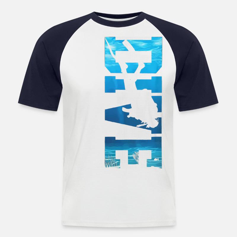 23F 0299 bk - Männer Baseball-T-Shirt - Weiß/Navy