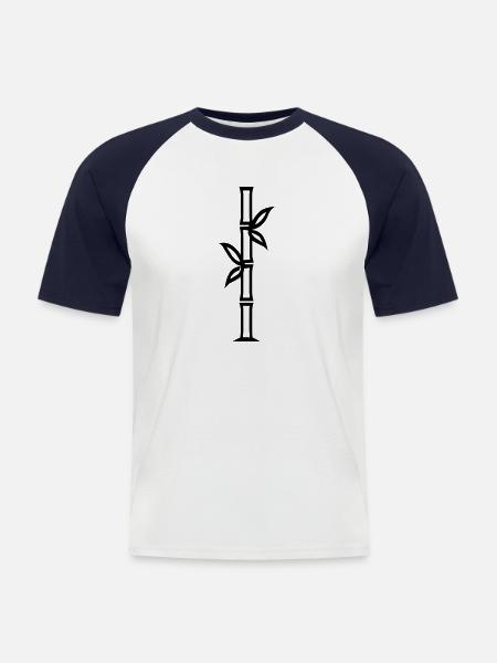 bamboo - Men's Baseball T-Shirt - white/navy