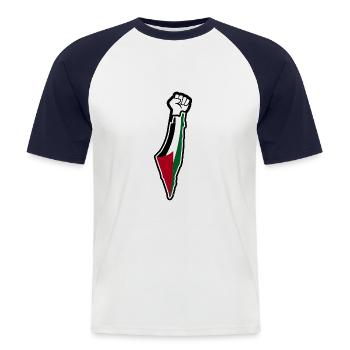 Country - Men's Baseball T-Shirt - white/navy - Front - Nik (191cm)