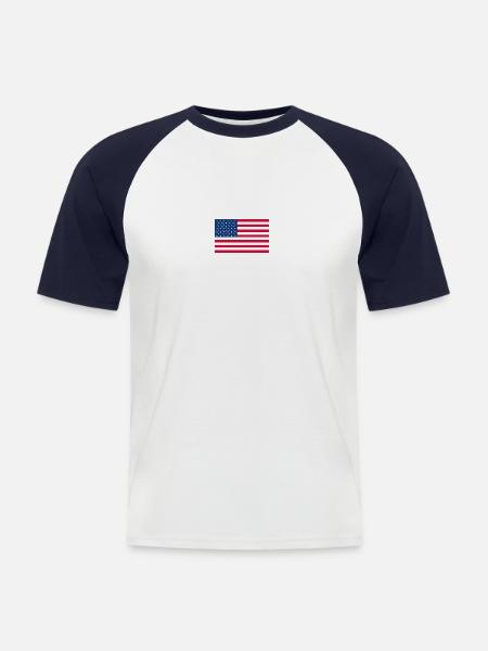 american flag - Men's Baseball T-Shirt - white/navy